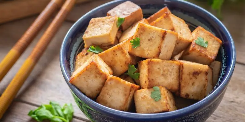 Keto-friendly air fried tofu | Recipe card