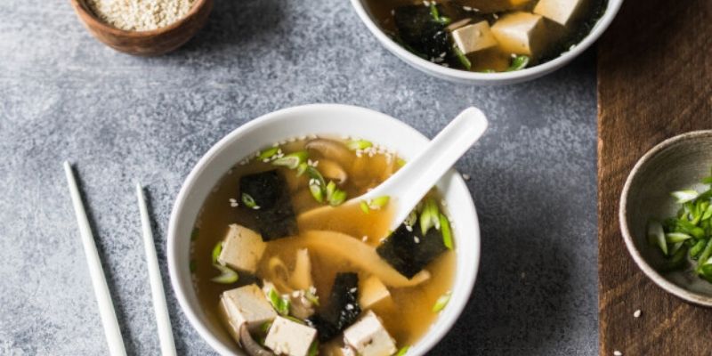 Keto miso soup with tofu | Recipe card