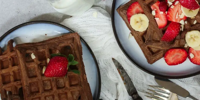 Vegan chocolate protein waffles | Recipe card